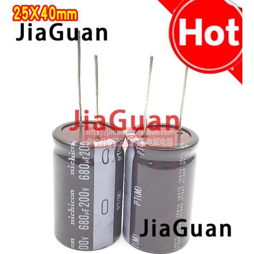 10PCS NICHICON PT 200V680UF 25X40MM electrolytic capacitor 680uF/200V High frequency long life 680UF 200V