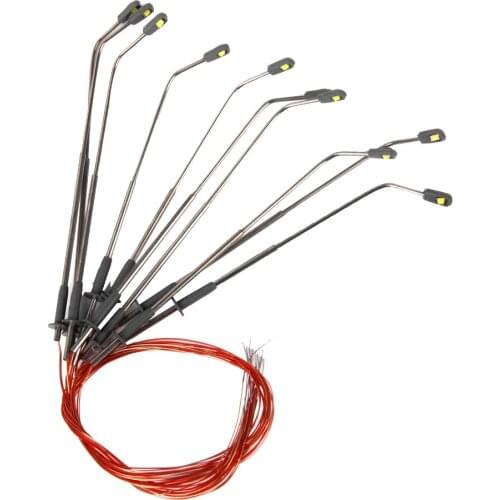 New 10pcs 1:150 Model Street Lamp Lights Single Head 3V for Model Train Stress Layout Scenery Dollhouse Decoration Accessories