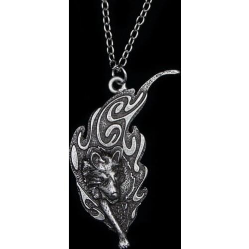 12pcs Fire Wolf Head Man Necklace Animal Vintage Antique Jewelry