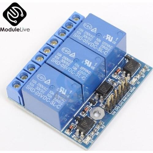 3.3V 5V 3-Channel Relay Module 5mA With Optocoupler Isolation Compatible Signal Weak current control strong current