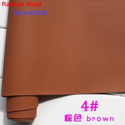 4# brown Micro Lychee Pattren high quality 1.2mm thick PU Leather fabric for DIY cars table bags bed material (140*50cm)