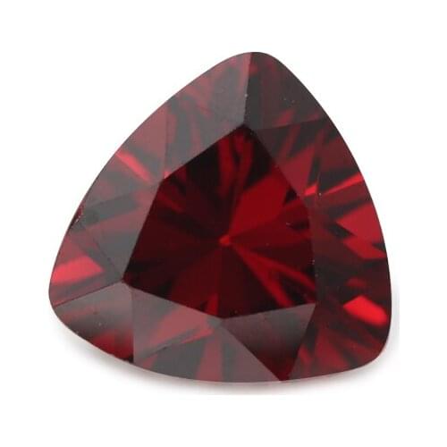 50PCS 3x3~15x15mm Trillion Shape Loose CZ Stone Garnet AAAAA Cubic zirconia Synthetic stone For Jewelry DIY Gems Stone