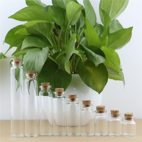 50PCS Mini Glass Bottle DIY Jars Message Vials Cork Mini Decoration 22mm Diameter Small Containers Jars Transparent Drift bottle