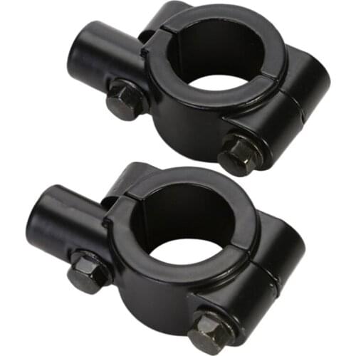 2pcs 10mm Motorcycle Rear View Mirror Adaptor Mount Clamp Handlebar Rearview Mirrors Holder Bracket Support 22mm Handlebar (Blac