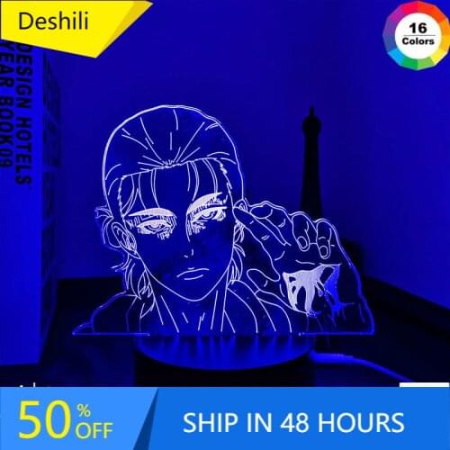 Anime Led Lamp Attack on Titan Eren X Jujutsu Kaisen for Kid Bedroom Decor Birthday Gift Manga AOT Attack on Titan 3d Led Light
