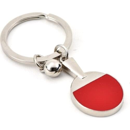 10Pcs Sport Ping-Pong Table Tennis Ball Badminton Bowling Ball Keychain Key Chain Keyring Key Ring Souvenir Gift