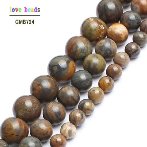 Natural Stone Beads Wave Jaspers Round Loose Beads For Jewelry Making Bracelet 15 inches 4/6/8mm Diy Jewelry