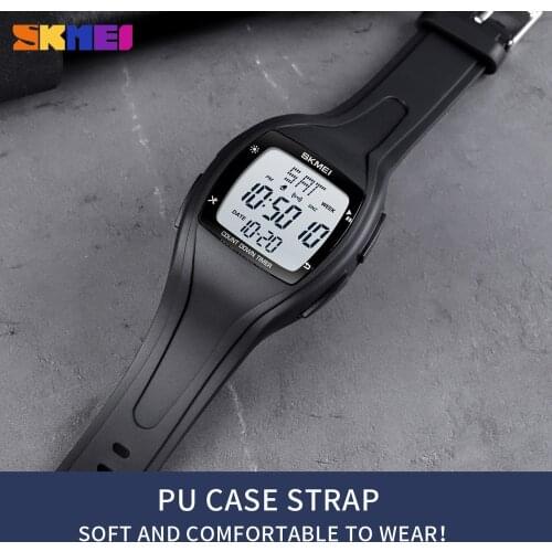 SKMEI Men Electronic Led Display Watch Outdoor Sports Watches For Men&Women Countdown Waterproof 50M Alarm Clock Relogio