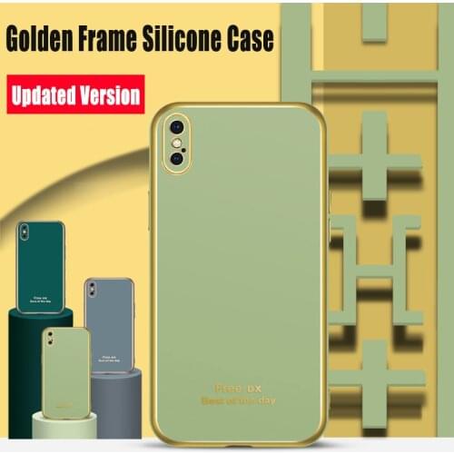 Luxury Upgrade Design Golden Frame Silicone Phone Cover for Huawei Y7 Honor7C 8X 9X X10 20i 30Pro PsmartZ Case with Precise Hole