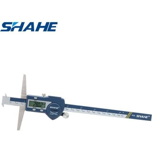 Shahe 0-200 mm double hooks depth gauge lcd digital electronic caliper paquimetro digital 200 mm vernier caliper