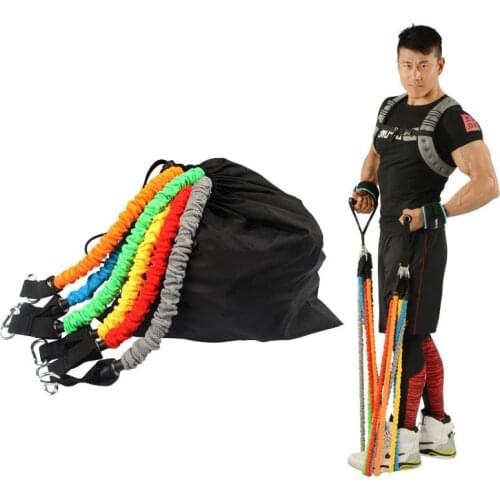 Exercise Eco-friendly Tpe Premium Weight 11pcs Resistance Bands Tube Nylon Kit Resistance Band Set 150lbs with Handles