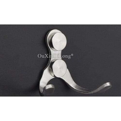 Brand New 20PCS Stainless Steel Wall Mounted Hooks Robe Hooks Double Coat Hat Rack Hangers + Screws Home Applicable