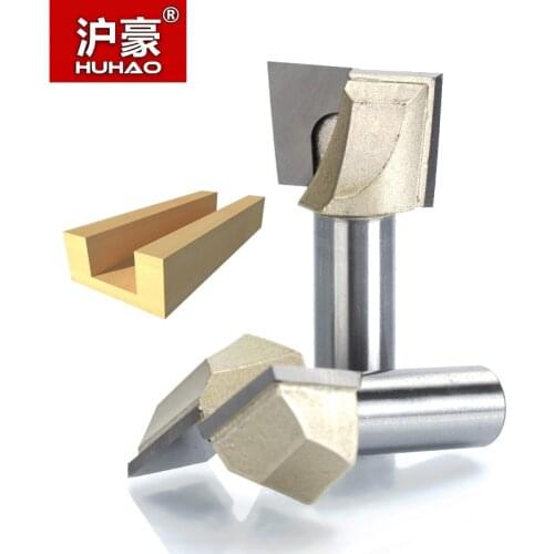 HUHAO 1pc 1/2" Shank CNC Cleaning bottom router bit Woodworking Tools two Flute endmill router bits for wood cutting tools