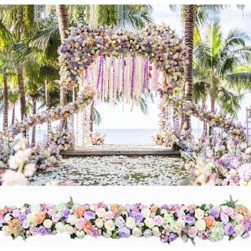 Artificial 2M Rose Flower Row Wedding Arched Door Decor Flores Silk Peony Road Cited Flowers Home Party Decoration Maison