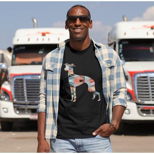 Italian Greyhound T Shirt Geo Pattern Silhouette T-Shirt Awesome 100 Percent Cotton Tee Shirt Man 4xl Tshirt