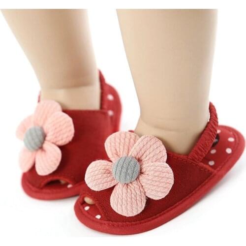 Summer Baby Girls Flower Soft Soled Anti-Slip Elastic band Toddler Sandals