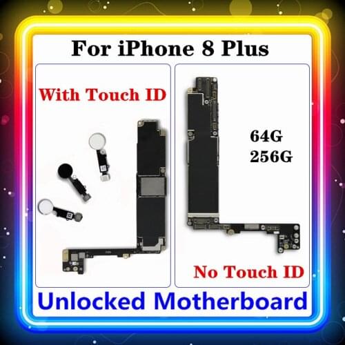 For Iphone 8 Plus Motherboard No / With Touch ID 8P 5.5inch Original Replaced Clean Logic Board IOS Tested Fingerprint Function