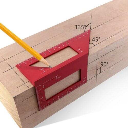Multi-function angle ruler Measuring Ruler Aluminum Woodworking Scriber T Ruler Multifunction 45/90 Degree Angle Ruler#g35
