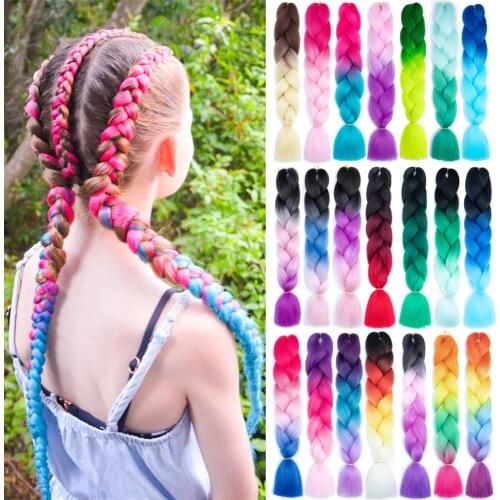 DAIRESS Fashionable 24 Inch Monochromatic Wholesale Synthetic Elongated Twist Braid Stretch Super Woven Luminous Twist Braid