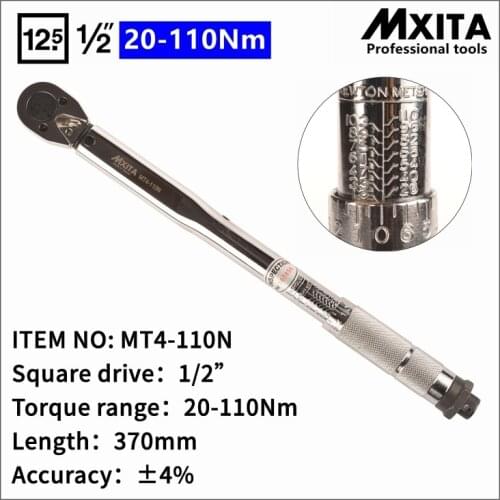 MXITA Free shiping 1/2" 20-110N Professional Torque Wrench Bike Repair Tool Torque Spanner Tool hand tool set