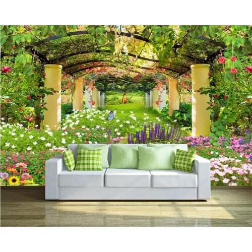 Beibehang Custom wallpaper mural Garden butterfly wall paper Interior living room entrance hallway background 3d wallpaper