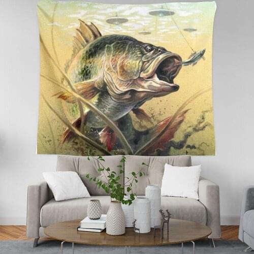 New animal cartoon fish 3D Tapestry Abstract Art Wall Hanging Tapestry Dormitory Family Bedroom Living Room Decor Craft 007