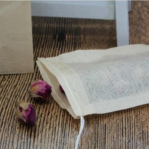 50*62mm unbleached Tea filters teabags wood pulp Filter paper, Single drawstring Brown white color Tea bag