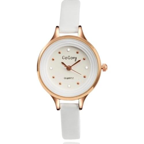 2020 New Hot Sell Elegant Crystal Watch Case Women Quartz Watches Gogoey Brand Fashion Casual Leather Watch Ladies Wristwatch