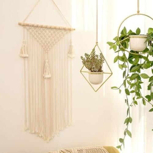 P15D Macrame Hair Bow Holder Baby Girls Hair Clips Hanger Headband Storage Organizer Boho Wall Hanging Decor