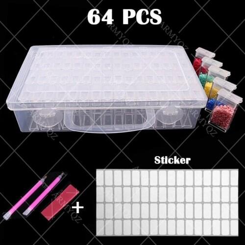 PDMDOG 28/64 Grid Dismountable Diamond Painting Accessories Embroidery Cases PP Plastics Organizer Home Storage Box