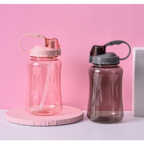 1500ML Plastic Water Bottles Sports Student Kettle Water Bottles School Straw Water Cup