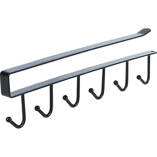 6 Hooks Under Shelf Cup Holder,Mutifunctional Kitchen Utensil Rack for Hanging, 2 Colors to choose