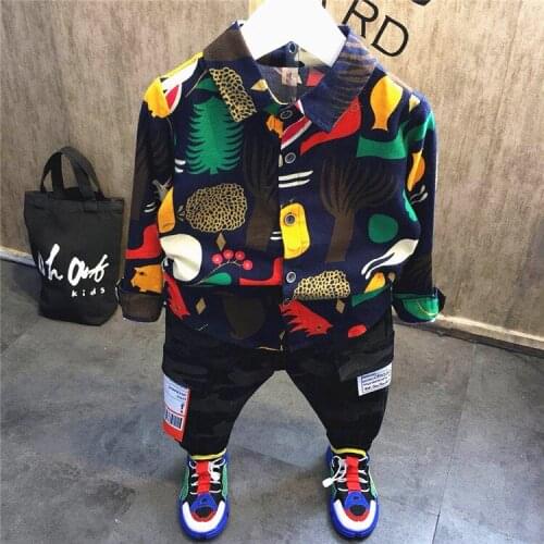 2020 Retail 2pcs Boy casual Shirt + pant boys clothing baby boy sets kids suits more color choosing free shipping