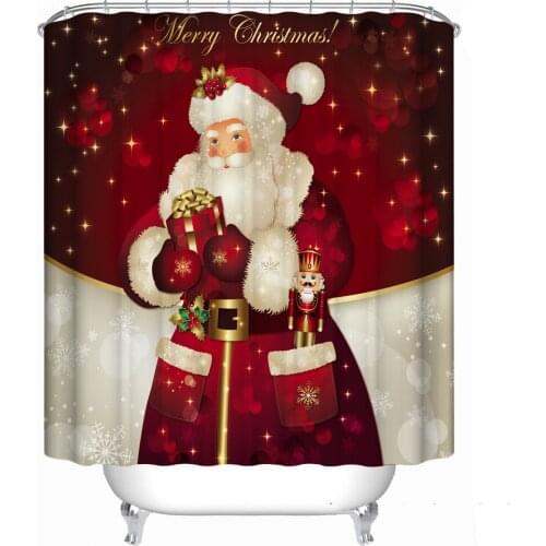Merry Christmas Santa Claus gives gifts waterproof Bathroom Shower curtain