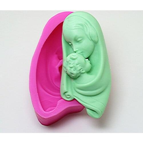 Silicone Mould AL012 Mother Love Baby Handmade Soap Clay craft mold decoration tools