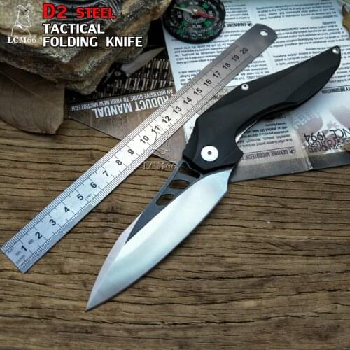 LCM66 tactical Folding knife D2 steel G10 handle Camping Outdoor Survival Knives Hunting Tools Very Sharp Cold tool steel
