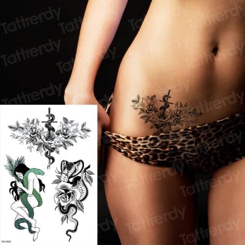 Tattoo body stickers wrist tattoos stetch flower snake sexy water tattoo for woman girls bikini sticker tatoo fake waterproof