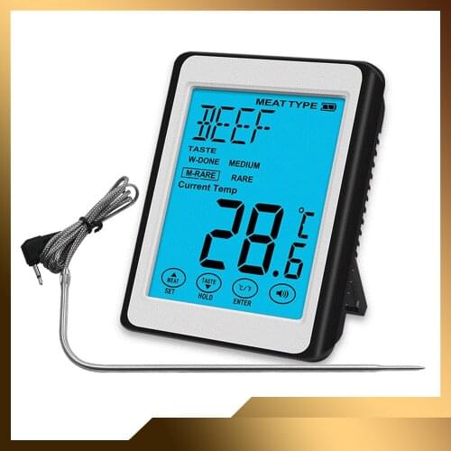 Barbecue Barbecue Thermometer CH-210 Three-color Backlight Alarm Thermometer Probe Type Touch Screen Electronic Food Thermometer