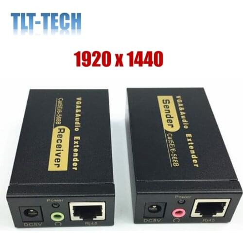 VGA UTP extender VGA AV extender repeater with audio by cat5e/6 cable up to 100M with audio power adapter