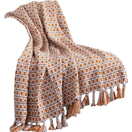 Knitted Blanket Sofa Throw Blanket With Tassels Travel TV Nap Blankets Air Condition Blankets