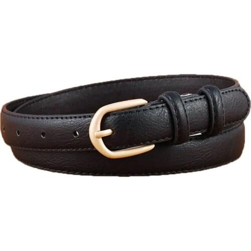Cowherd New Gold Metal Buckle Belt Female Red Blue Black White PU Leather Waist Belts for Women Jeans Pants Wholesale