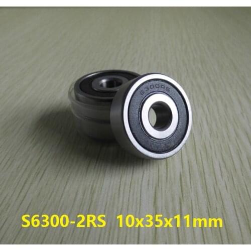 10pcs ABEC-5 S6300RS S6300-2RS deep groove rolling bearing 10*35*11mm Stainless steel Deep Groove Ball Bearings 10x35x11mm 6300