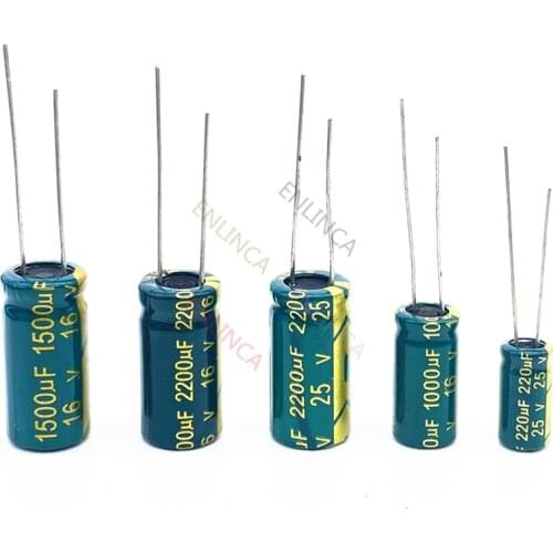 10V 16V 25V 35V 50V 400V High Frequency Low ESR Aluminum Capacitor 100UF 220UF 330UF 470UF 680UF 1000UF 1500UF 2200UF 3300UF