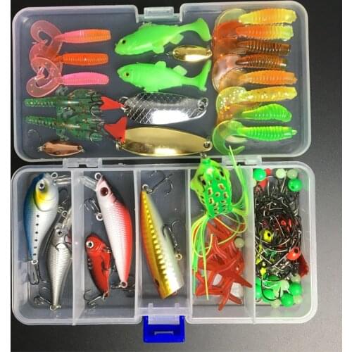 18/63/112/121pcs Fishing Lure Set Kit Mixed Soft Lure Kit In Box Wobbler Spoon Frog Plier Pesca Crankbait Sea Fishing Tackle
