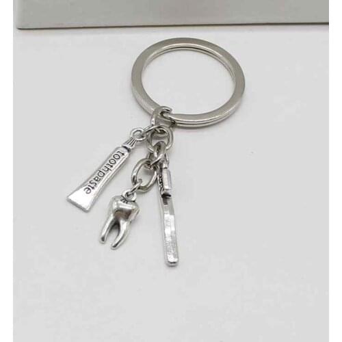 2019 personality creative charm jewelry dentist gift dentist key chain dental assistant dental hygienist gift key chain