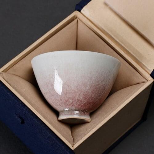 85ml Ceramic Porcelain Tea Bowl Vintage Cups Japanese Tea Cup Handmade Teacup Crafts Kung Fu Teaware Beauty Teacups As Gifts