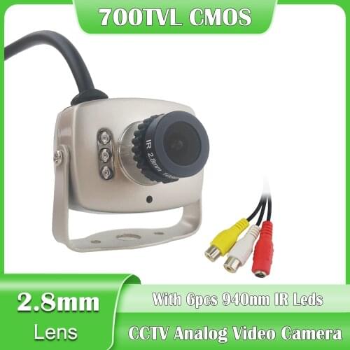 700TVL CMOS Analog Camera Surveillance Home Indoor Audio MIC Cctv Camera 6pcs 940nm IR Day Night Small AV Cameras
