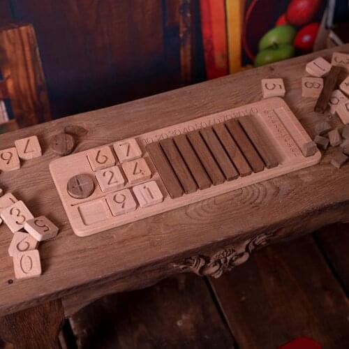 Wooden Math Set - Wooden Math Board - Wooden Math Toys - Montessori Material - Math Gifts For Kids - Educational Puzzle Toy