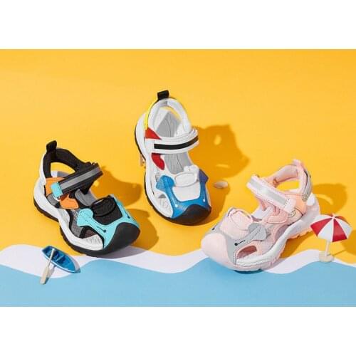 Childrens shoes 2021 summer new childrens sandals girls Toddler breathable casual boys shoes Toe protection beach shoes