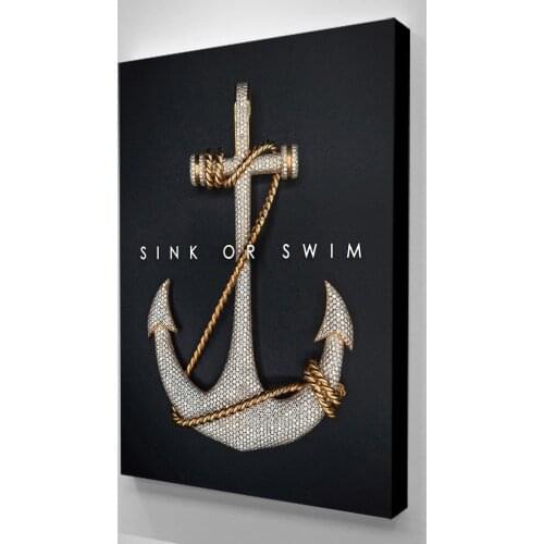 Home Decoration Canvas Prints Pictures Wall Art Sink Or Swim Letter Painting Modular Modern Nordic Style Poster For Living Room